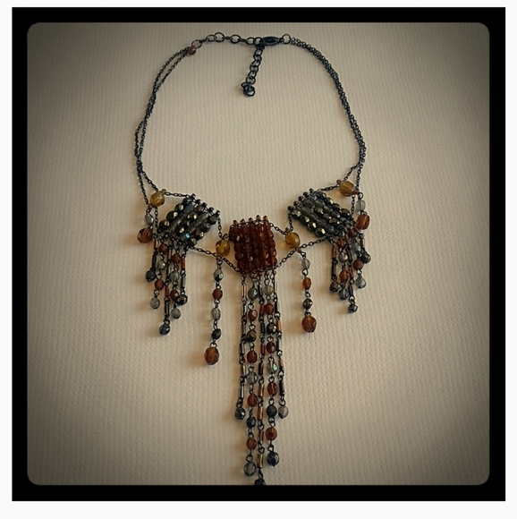 🇨🇦 Vintage Y2K Gothic Cathedral Cascade Fringes Chocker Necklace - Picture 7 of 9